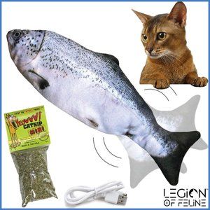 🐈 Legion of Feline Floppy Fish Cat Toy - Salmon🐟